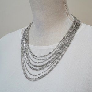 Sarah Coventry Multi-Layered Silver Necklace